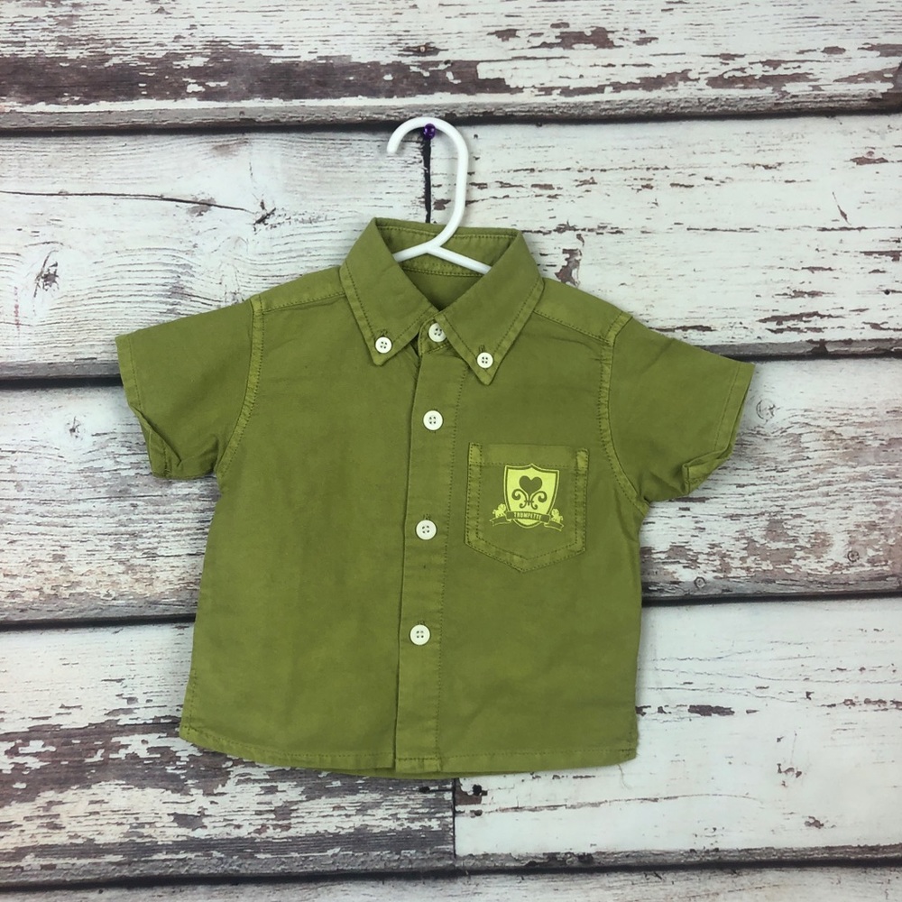 Trumpette baby boy collared heart shirt